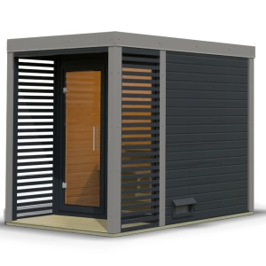 Karibu Saunahaus "Seros 1" Anthrazit/Graualuminium