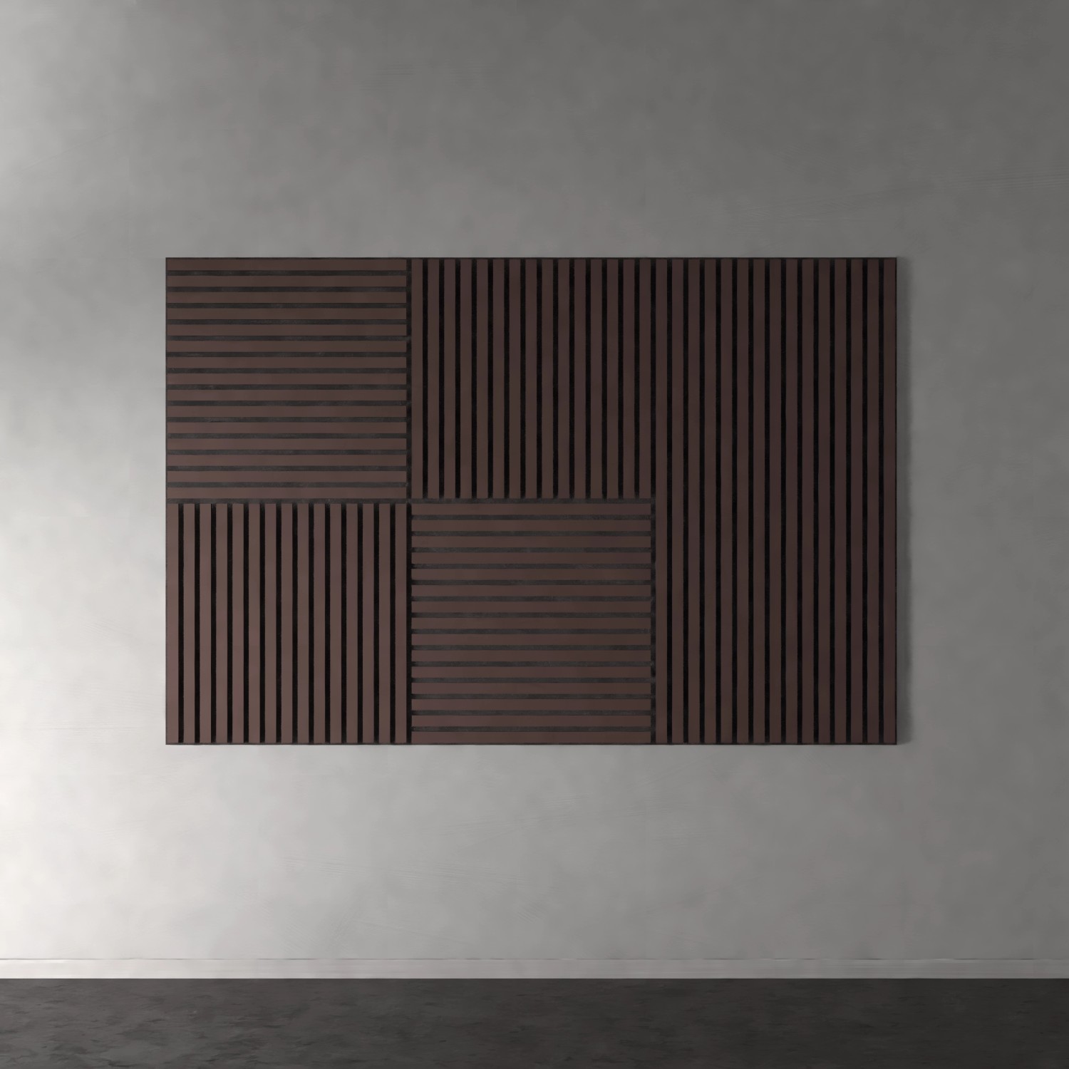 Akustikpaneel Lino Burgundy, 60x120cm, 2er-Set. Wandpaneel mit Linoleum-Oberfläche für bessere Raumakustik.