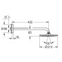 Technische Zeichnung: Grohe Rainshower Cosmopolitan 210 Kopfbrause, Maße und Details.
