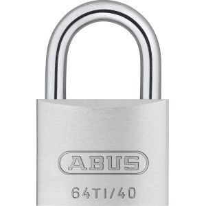 Abus Titalium Vorhangschloss 64TI/40, silberfarben, mit gehärtetem Stahlbügel.