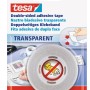 Tesa Doppelseitiges Klebeband Transparent, 10 m x 12 mm Rolle.