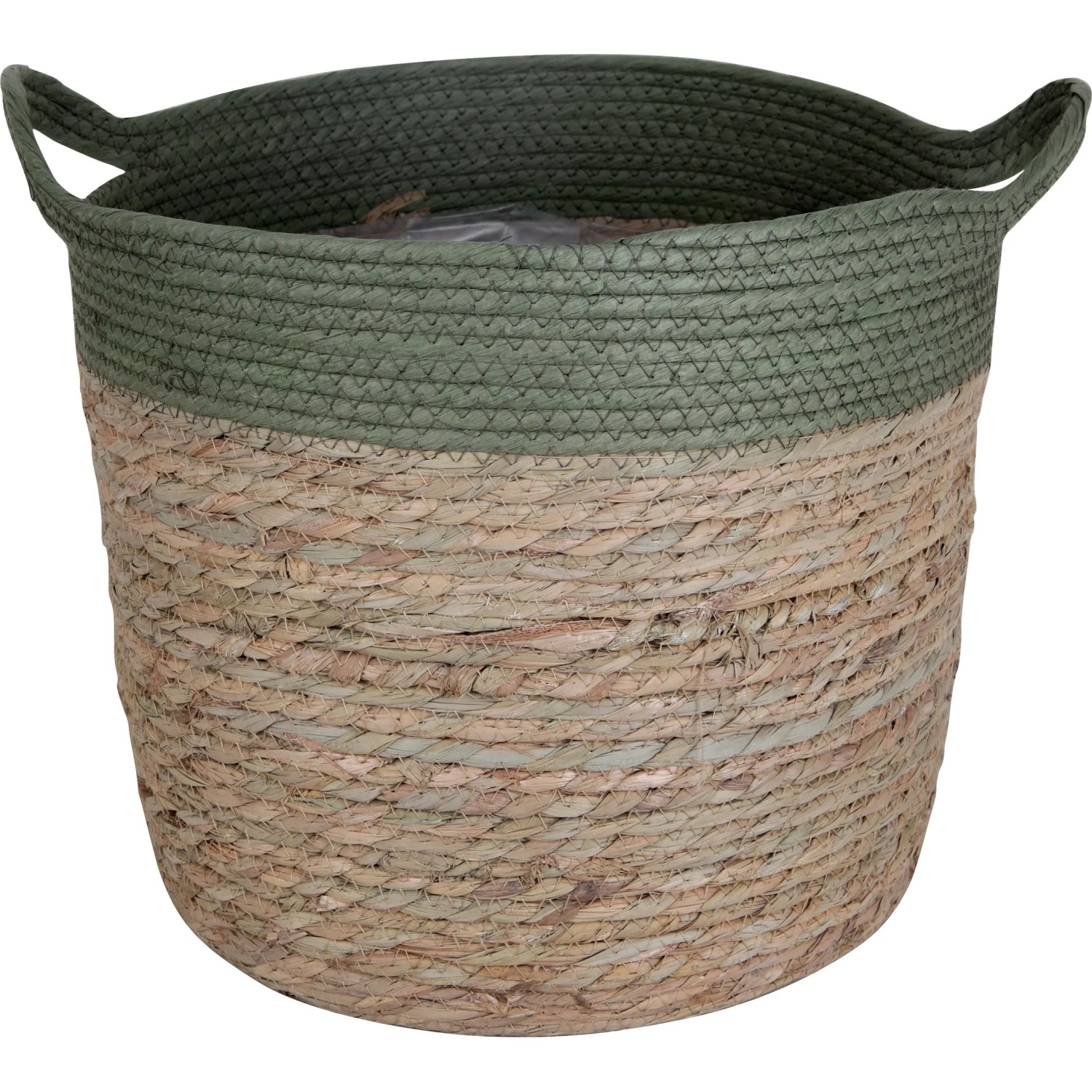 Übertopf Korb mit Griffen Ø 30 cm Natur-Grün kaufen bei OBI