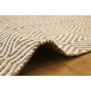 Beige-brauner Wollteppich Melrose (160x230 cm) mit geometrischem Muster.