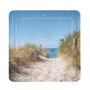 Kleine Wolke Duscheinlage Borkum mit Strandmotiv, 55x55 cm, Multicolor.