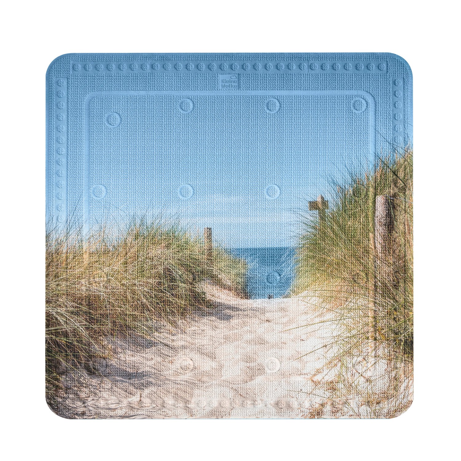 Kleine Wolke Duscheinlage Borkum mit Strandmotiv, 55x55 cm, Multicolor.