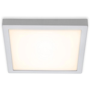 Quadratische LED-Deckenleuchte Fire, Chrom matt, 30x30 cm, warmweißes Licht.