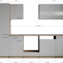 Respekta Küchenzeile Merle 280 cm Grau ohne E-Geräte_6