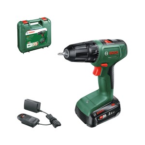 Bosch EasyDrill 18V-38 Akku-Bohrschrauber mit Akku, Ladegerät und Koffer.