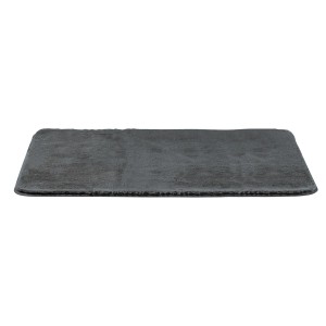 Graue Wenko Badematte Saravan, 50x80 cm, flauschiger Badteppich für das Badezimmer.