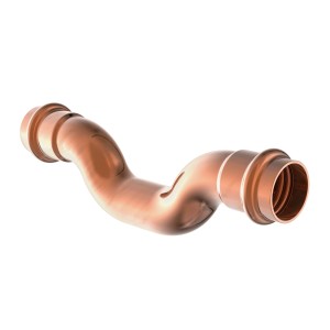 Kirchhoff CU-Überspringbogen, 18mm, blank, mit 2 Muffen für Pressfittings.
