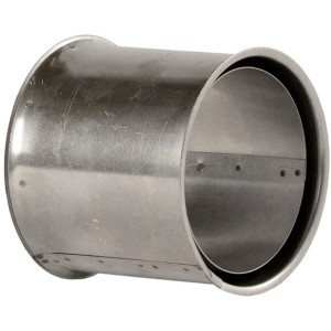 Bertrams Wandfutter doppelt für Pellet feueraluminiert Ø 80 mm Silber