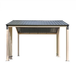 Sojag Pavillon Lito 1012 in Natur mit Satteldach und Aluminiumkonstruktion.