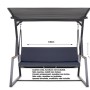 Marineblaues Kissen-Set für 2-Sitzer Hollywoodschaukel, 130x50x7cm, ideal für Garten & Terrasse.