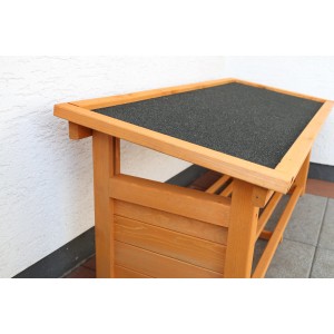 Schuhregal aus Kiefernholz, 119x45x50 cm, auch als Gartenbank oder zur Kaminholzlagerung nutzbar.