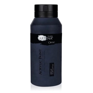 Artina Crylic Acrylfarbe, 1000ml, Schwarz. Künstlerfarbe für Acrylmalerei.