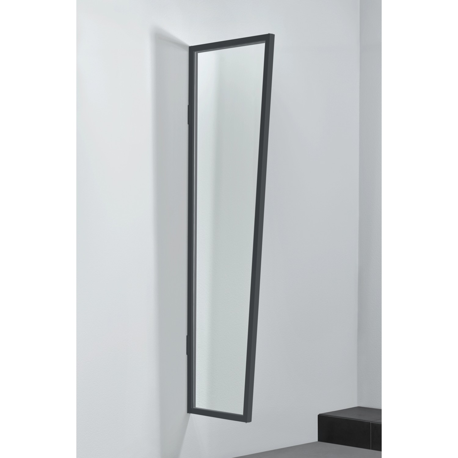 Gutta Seitenblende B1 Acryl klar, anthrazitfarbener Rahmen, 200x60x45 cm, für Vordächer.