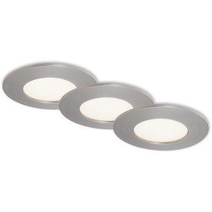 3er Set Briloner LED Einbauleuchten, Nickel matt, neutralweißes Licht.