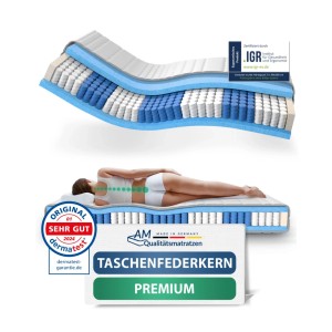 AM Qualitätsmatratze Premium Taschenfederkernmatratze 120x200 cm mit 7 Zonen