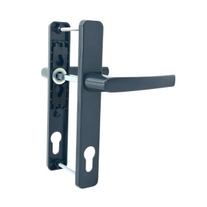 Panto Griffgarnitur Smart Line, 92mm, Anthrazit, Aluminium Türbeschlag mit Drücker und Schloss.