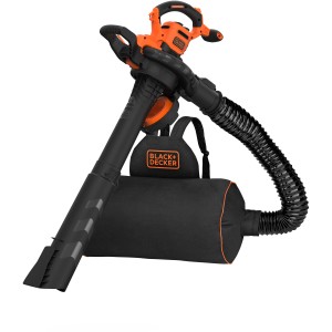 Black+Decker Elektro-Laubsauger BEBLV300, 3000 W, mit Laubfangsack und Blasfunktion.