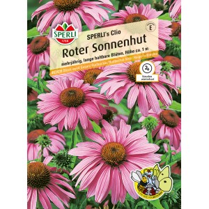 Samenpackung Sperli Roter Sonnenhut 'Clio': Mehrjährige, insektenfreundliche Sommerblume mit roten Blüten.