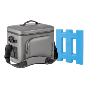 Petromax Kühltasche 22l grau-schwarz mit Kühlakku. Kühlbox für Camping und Outdoor.