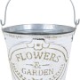 Weißer Metall Übertopf Flowers & Garden mit Holzgriff, Ø 11,5 cm.