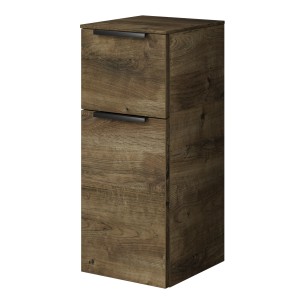 Pelipal Quantum Bad-Hängeschrank, Eiche Ribbeck Quer, 30 cm mit Auszug und Drehtür.