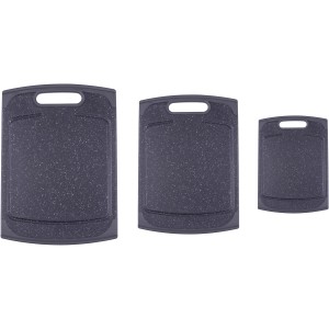 Steuber Schneidebretter Granit Groß, 3 Größen, Küchenhelfer mit Saftrille und Antirutsch-Rand.