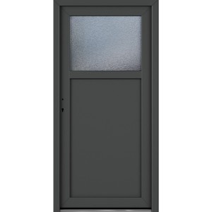 Roro Nebeneingangstür OKE 1154, Kunststoff, Weiß-Anthrazit, mit Ornamentglas
