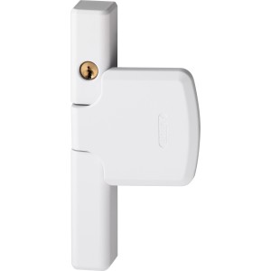 Weißes Abus Fensterschloss FTS206 zur Tür- und Fenstersicherung.