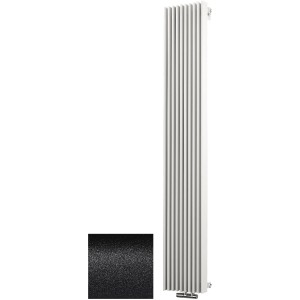 Schulte Design-Heizkörper London, 1111 W, Pearl-Schwarz, mit Mittenanschluss. Eleganter Badheizkörper.