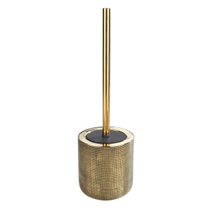 Goldene Wenko WC-Garnitur Rivara aus Keramik mit WC-Bürste und Halter.