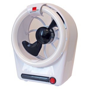 Swissinno Insektenfänger Ventilator für Innenräume, weißes Gehäuse mit schwarzem Ventilator.