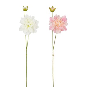 Mica Decorations Kunstpflanze Dahlie, rosa und creme, 64cm hoch.