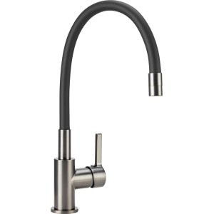 baliv Küchenarmatur KI-1991 in Gunmetal-Schwarz mit flexiblem Silikonauslauf.