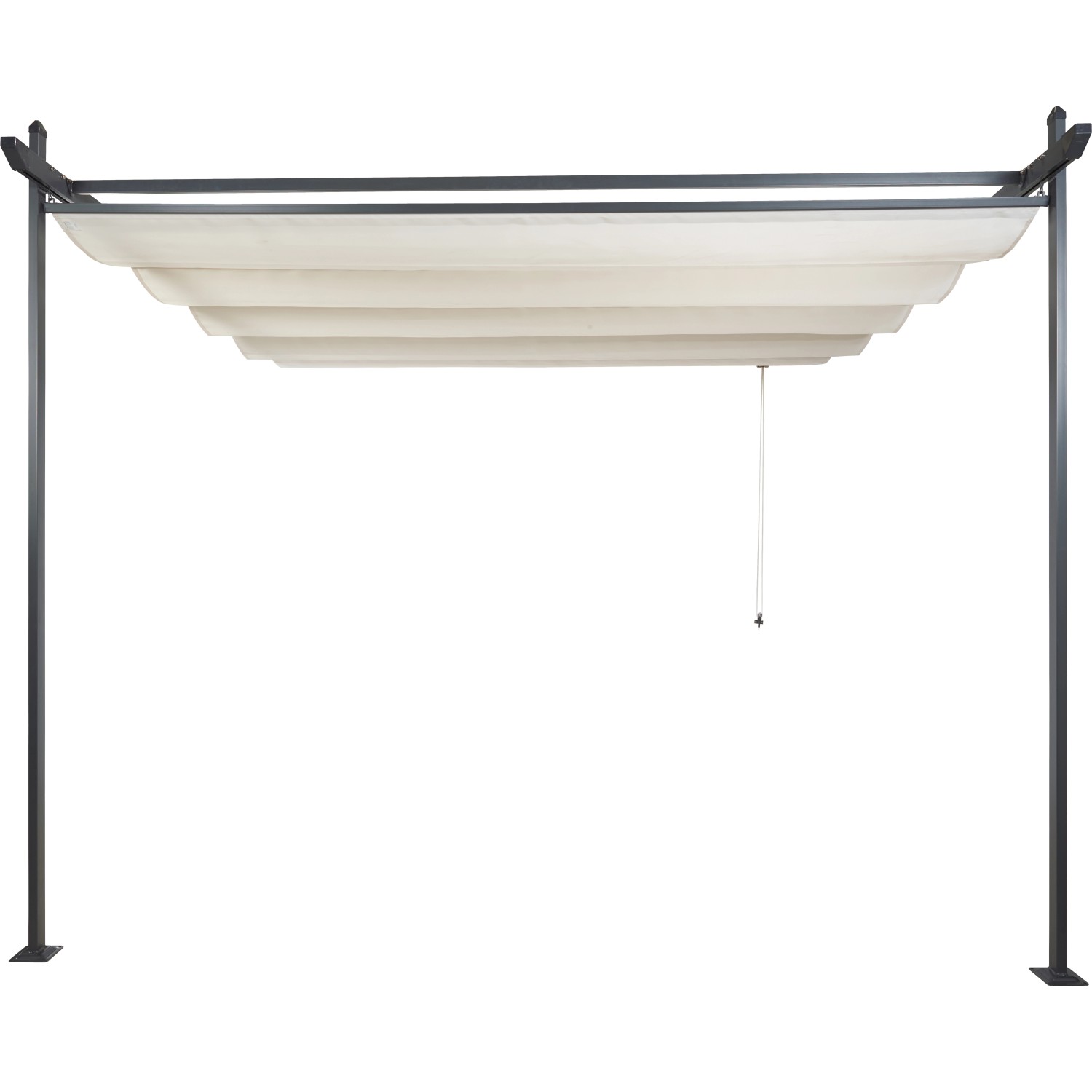 Beige Faltdachmarkise Armila 3x3m mit Stahlgestell für Terrasse & Garten.