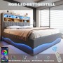 okwish Kinderbett 180x200cm mit LED Stauraum Kinderzimmer Grau ohne Matratze_7