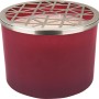 Bordeauxrote Duftkerze Midnight Mystery mit silbernem Metalldeckel und Mandelduft.
