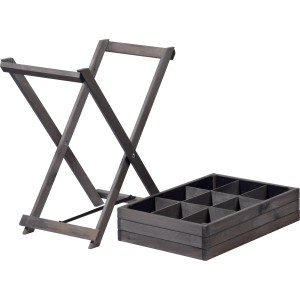 Klappbares Tischbeet Hochbeet aus Holz mit 9 Pflanzbereichen und passendem Untergestell.