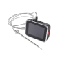 Weber Smart Hub Display-Basisstation in Schwarz-Silber mit Temperaturfühler für Grill.