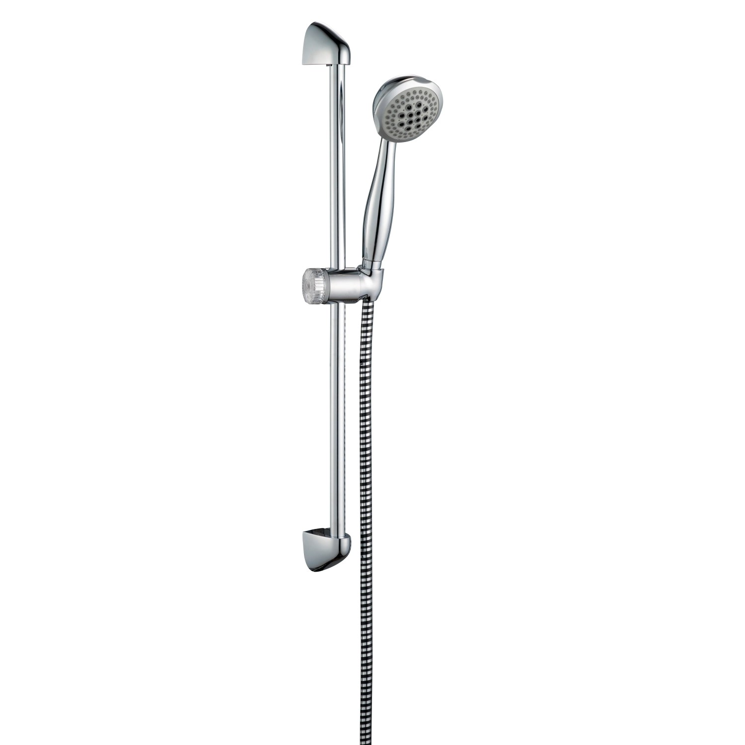 Brausegarnitur Galapagos: Handbrause, Wandstange (60cm), Brauseschlauch (150cm), Chrom.