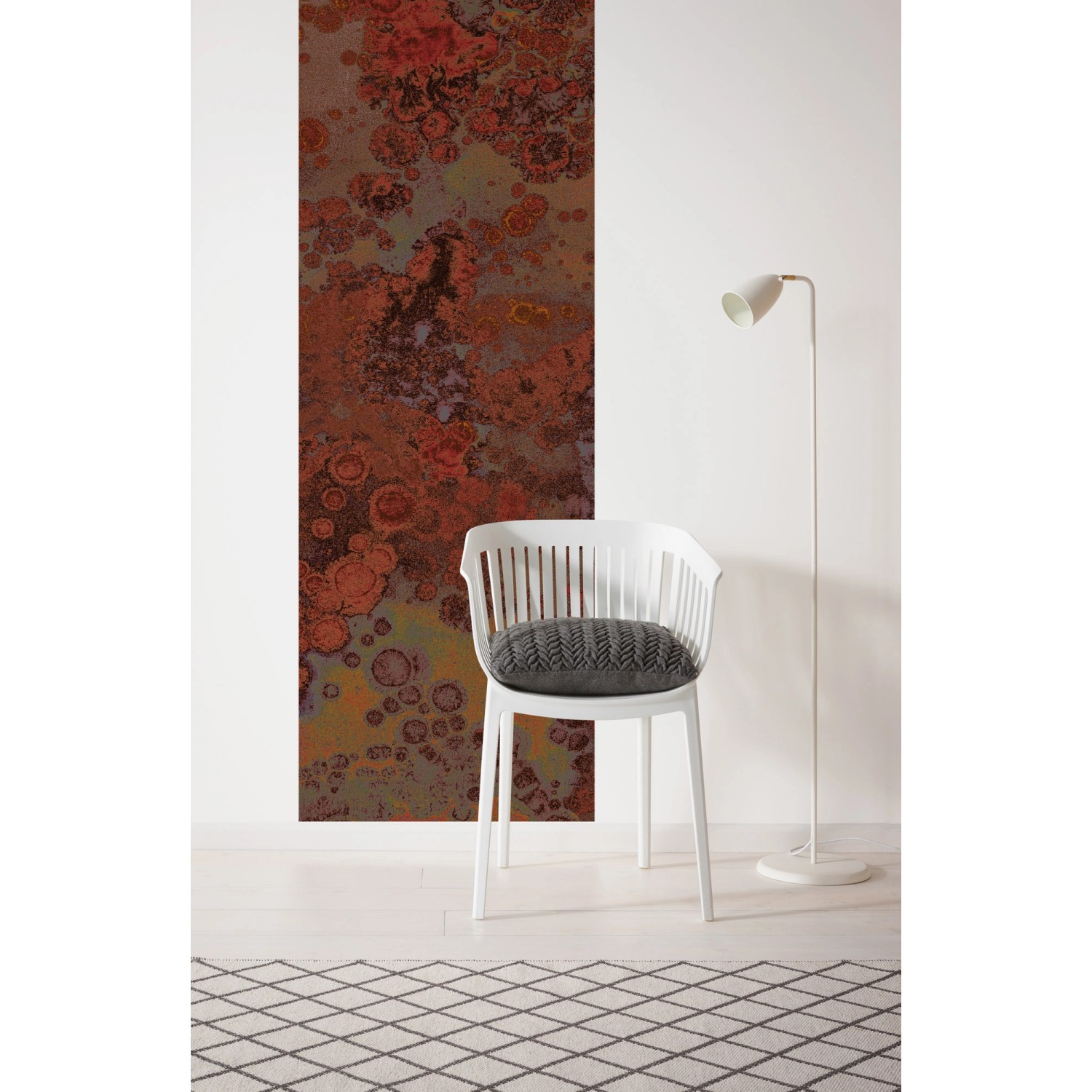 Komar Fototapete Vlies Patina, 100x280cm, abstraktes Rost-Design für Wohn- und Schlafräume.