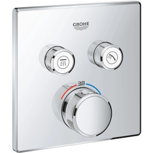 Grohe Thermostat Grohtherm SmartControl mit 2 Absperrventilen Chrom eckig