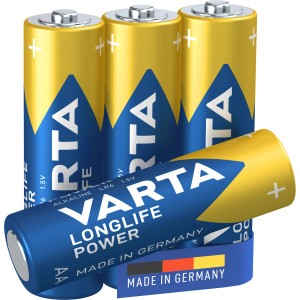 Varta Longlife Power AA Batterien, 4er-Pack. Alkaline Batterien für Geräte mit hohem Energieverbrauch.