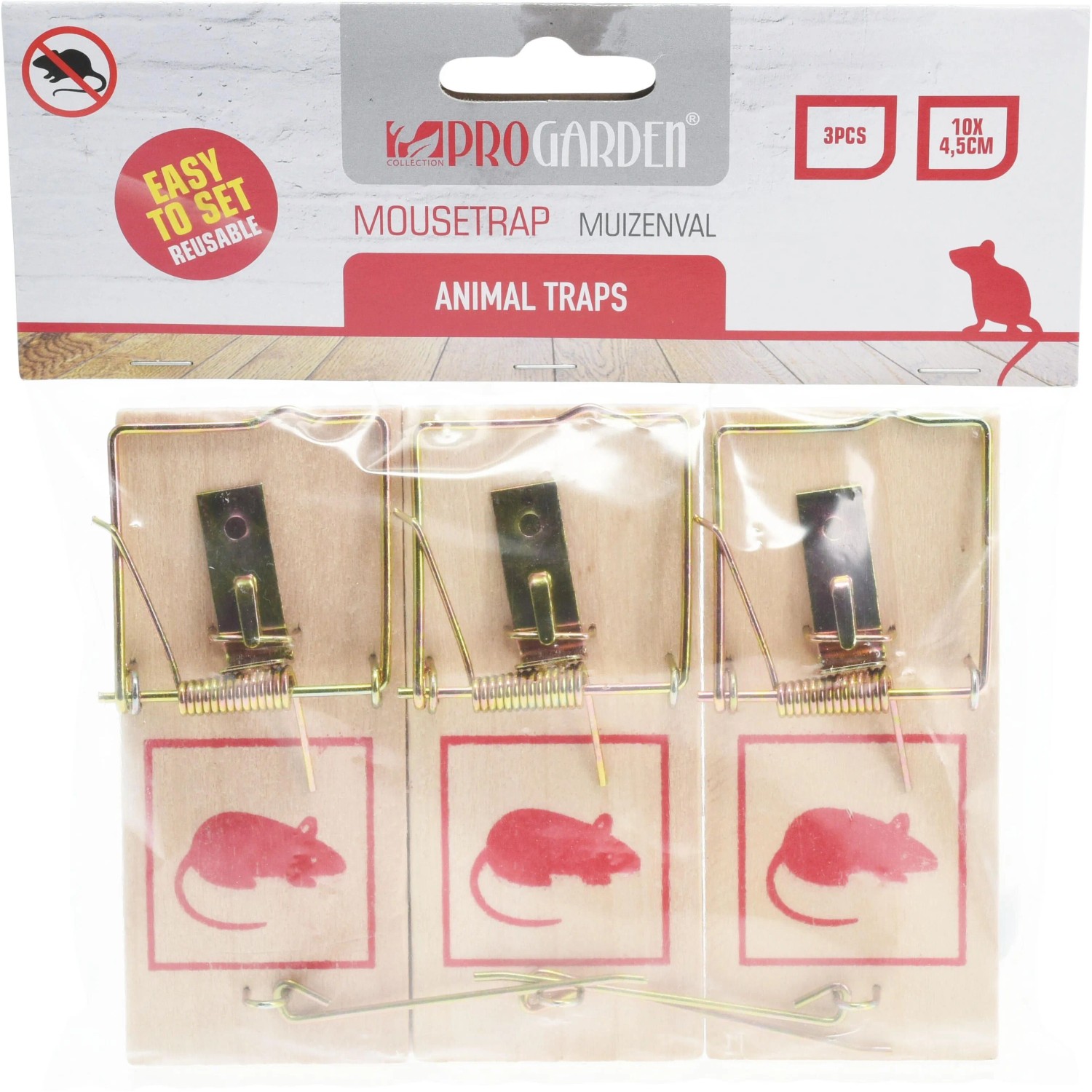 Mausefallen-Set aus Pappelholz & Metall Holz Natur 3-teilig_2