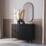 Selsey Selsey Sideboard Bello mit Lamellenfronten 104 cm Schwarz mit Goldenen Beinen_3