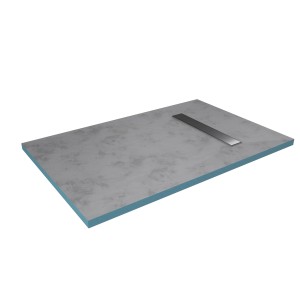 Aurlane Duschboard 90x140 zum Befliesen mit Ablaufkanal, ideal für bodengleiche Duschen.