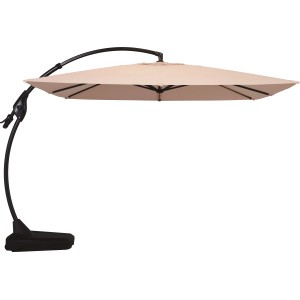 Beiger Ampelschirm Peoria, 300x300 cm, mit Kurbel und UV 50+ Schutz.