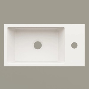 PAA Waschbecken MI/A, Mineralwerkstoff, 40x210x14 cm, weiß matt, für Gäste-WC.